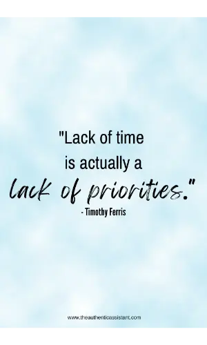 Lack of time is actually a lack of priorities