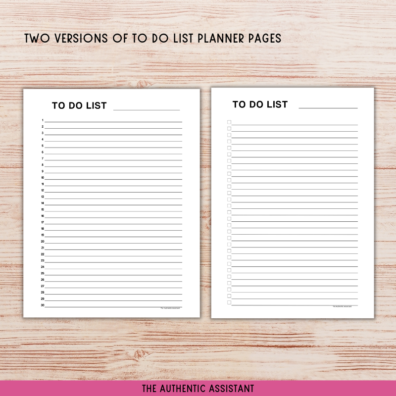 two versions of to do list pages