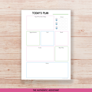A printable daily planner template