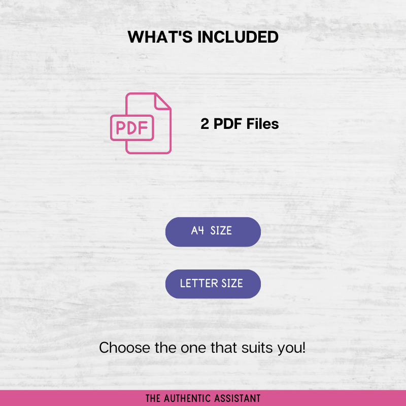 2 pdf files which include A4 and US letter size