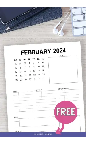 Free February 2024 printable planner pages