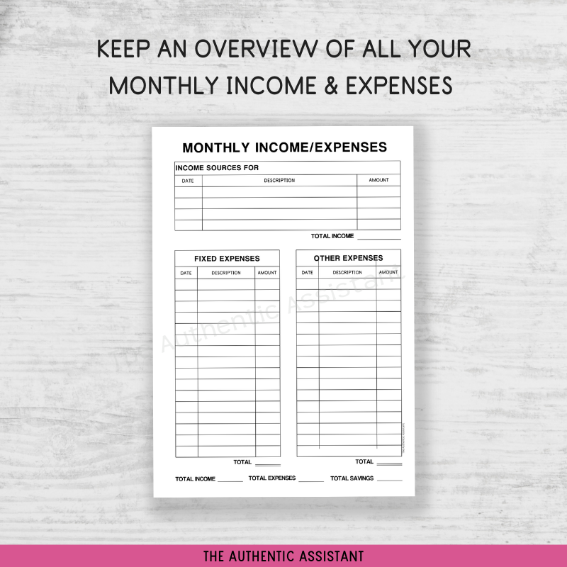 Monthly Income / Expenses - Image 3