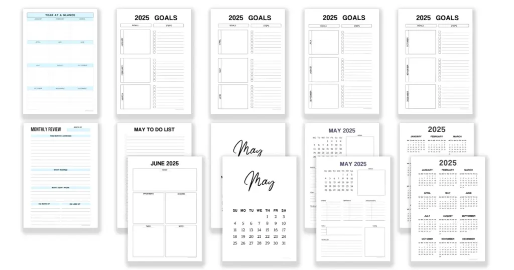 Free printable planners for May 2025