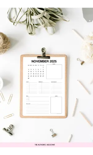 November monthly printable planner free to download