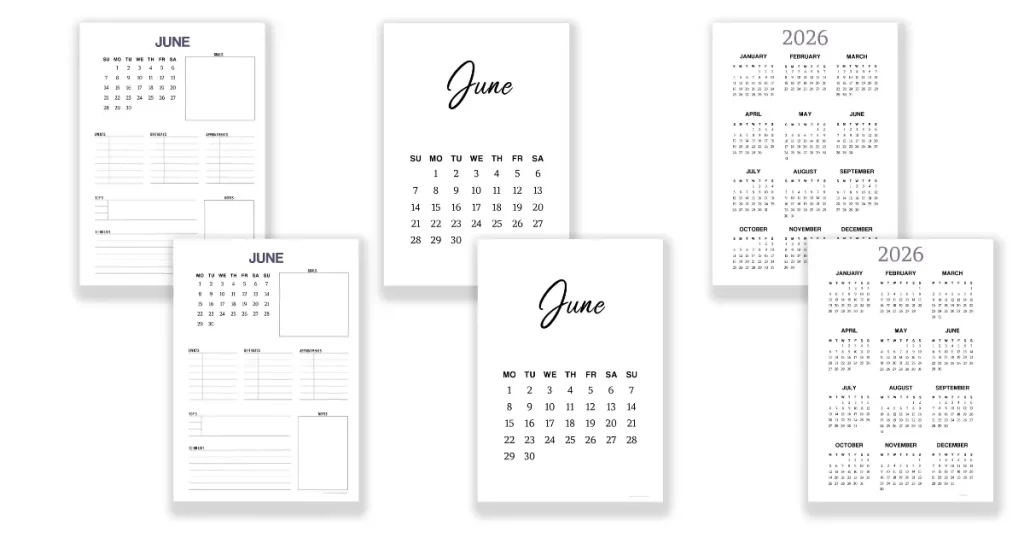 Free June monthly planner templates. Download for free