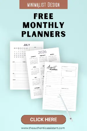 Free download. Free monthly planners for July
