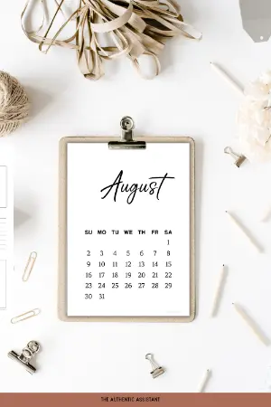Free August printable planner templates