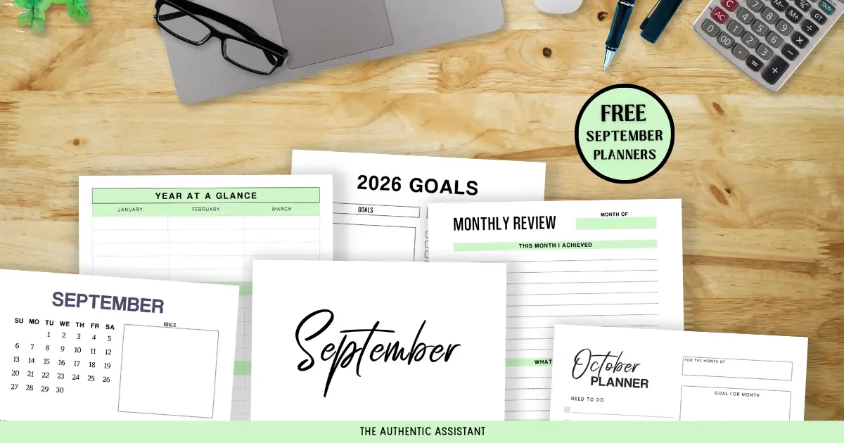 Free September monthly printable planners.