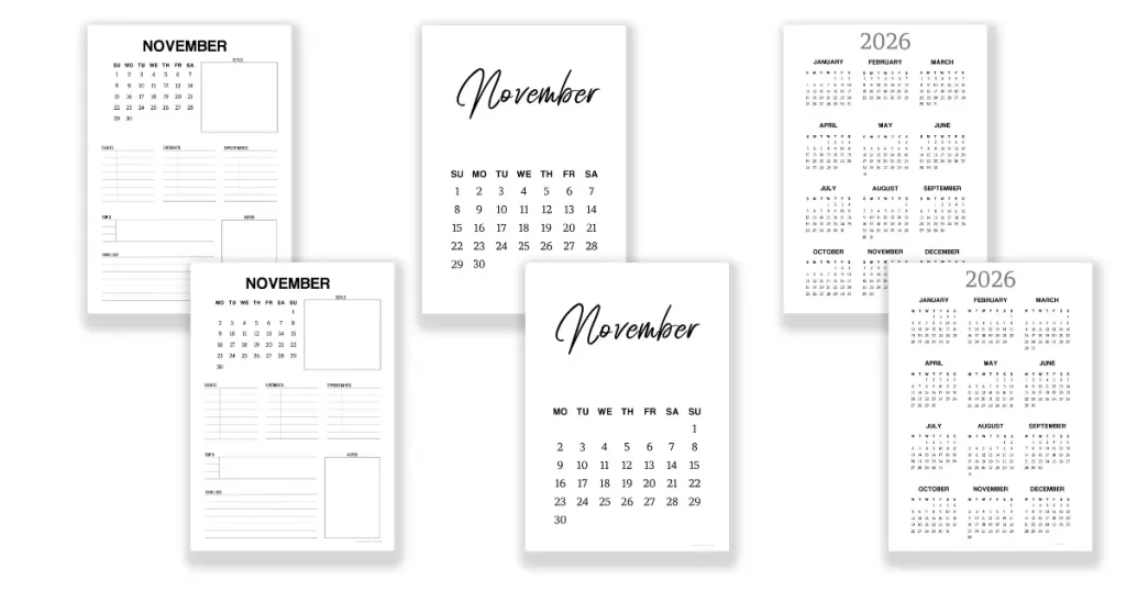 Free monthly planner templates